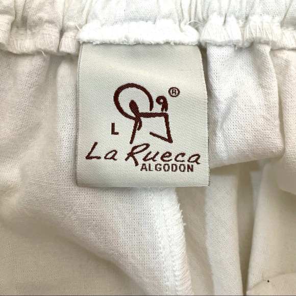 NWT La Rueca White Wide Leg Pull On Cropped Pants - Picture 3 of 12